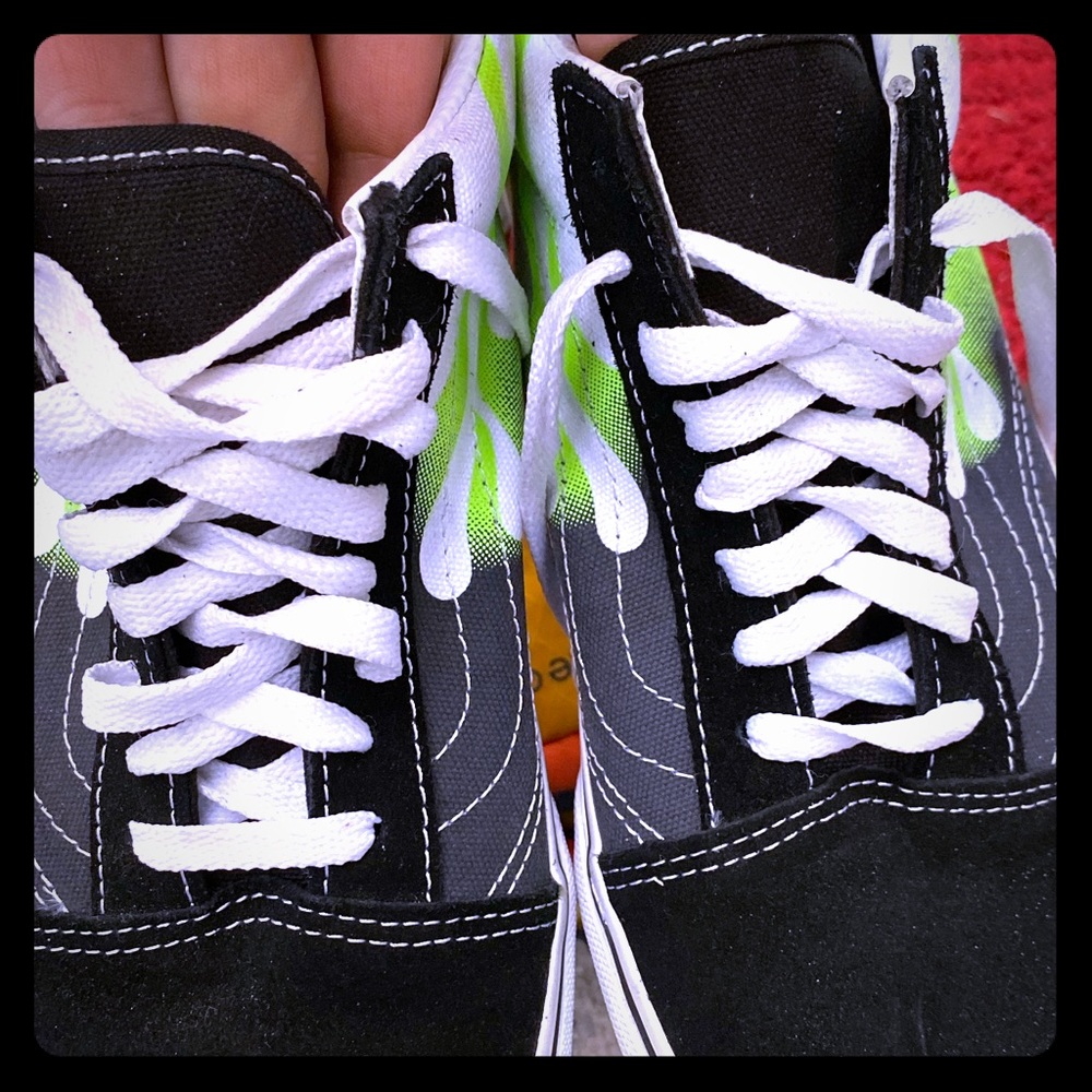 Vans green flame